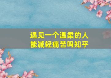 遇见一个温柔的人能减轻痛苦吗知乎