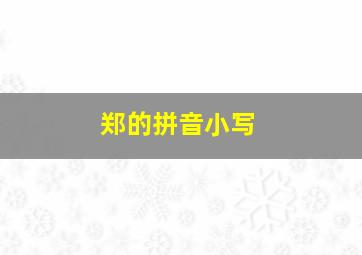 郑的拼音小写