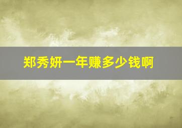 郑秀妍一年赚多少钱啊