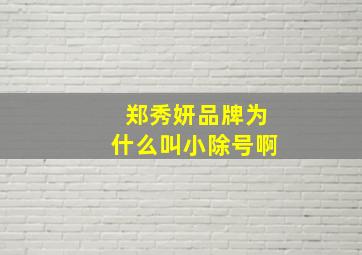 郑秀妍品牌为什么叫小除号啊