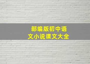 部编版初中语文小说课文大全