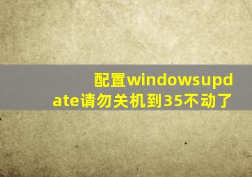 配置windowsupdate请勿关机到35不动了