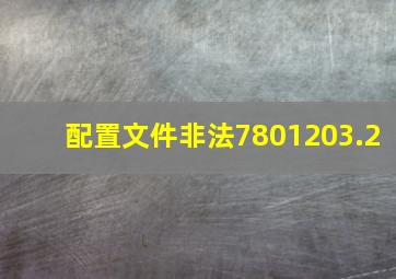 配置文件非法7801203.2