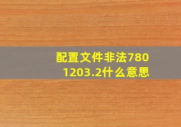 配置文件非法7801203.2什么意思