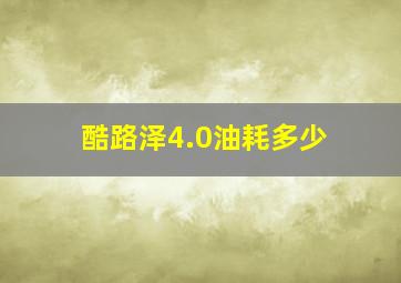 酷路泽4.0油耗多少