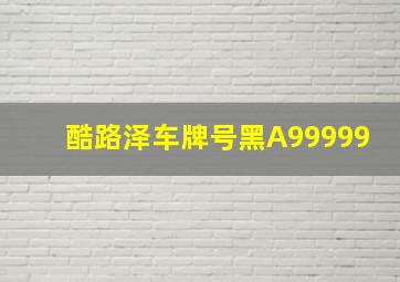 酷路泽车牌号黑A99999