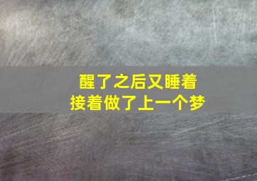 醒了之后又睡着接着做了上一个梦