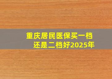 重庆居民医保买一档还是二档好2025年