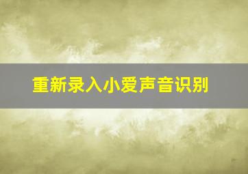 重新录入小爱声音识别