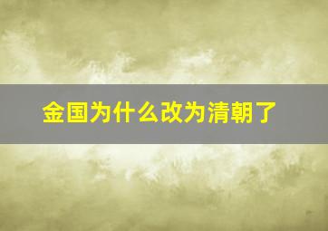 金国为什么改为清朝了