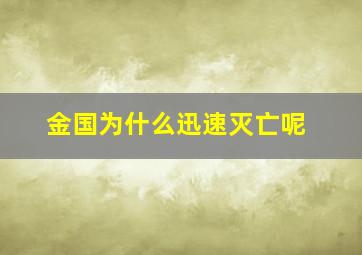 金国为什么迅速灭亡呢