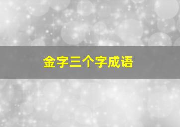 金字三个字成语