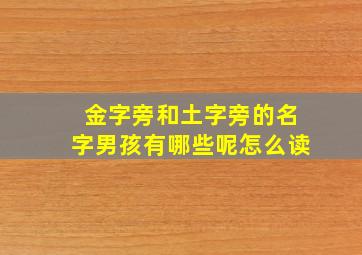 金字旁和土字旁的名字男孩有哪些呢怎么读