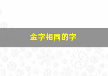 金字相同的字