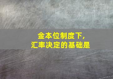 金本位制度下,汇率决定的基础是