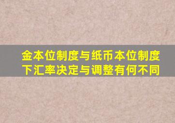 金本位制度与纸币本位制度下汇率决定与调整有何不同