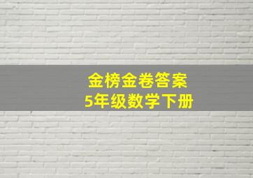 金榜金卷答案5年级数学下册