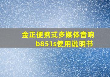 金正便携式多媒体音响b851s使用说明书