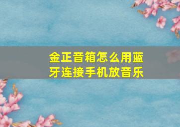 金正音箱怎么用蓝牙连接手机放音乐