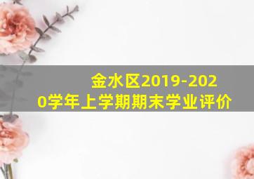 金水区2019-2020学年上学期期末学业评价