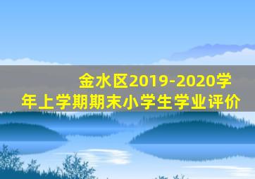 金水区2019-2020学年上学期期末小学生学业评价