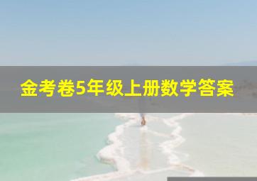 金考卷5年级上册数学答案