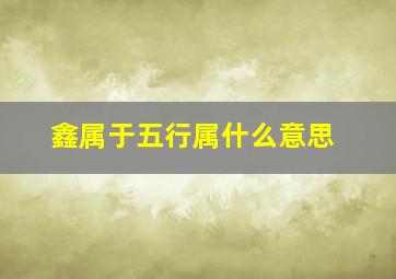 鑫属于五行属什么意思