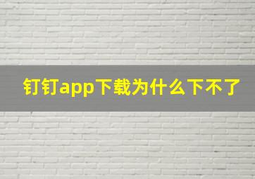 钉钉app下载为什么下不了