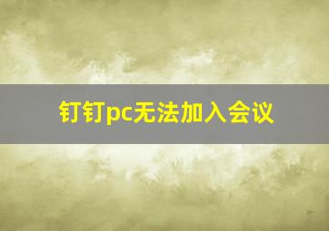 钉钉pc无法加入会议