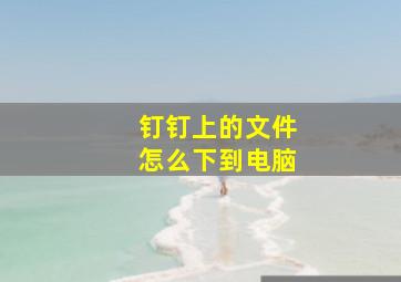 钉钉上的文件怎么下到电脑