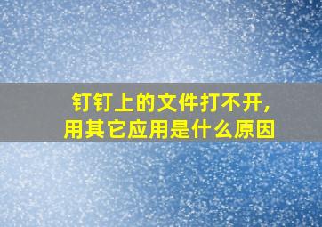 钉钉上的文件打不开,用其它应用是什么原因