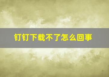 钉钉下载不了怎么回事