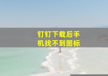 钉钉下载后手机找不到图标