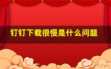 钉钉下载很慢是什么问题