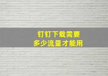 钉钉下载需要多少流量才能用