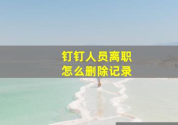 钉钉人员离职怎么删除记录