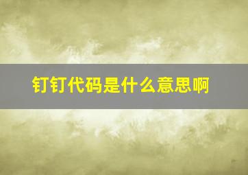 钉钉代码是什么意思啊