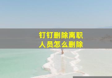 钉钉删除离职人员怎么删除