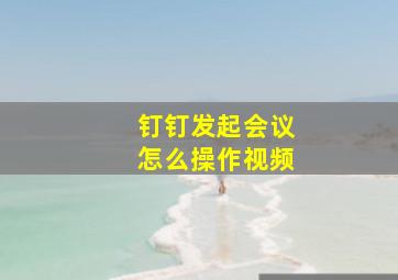 钉钉发起会议怎么操作视频