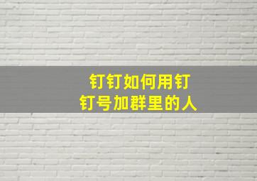 钉钉如何用钉钉号加群里的人