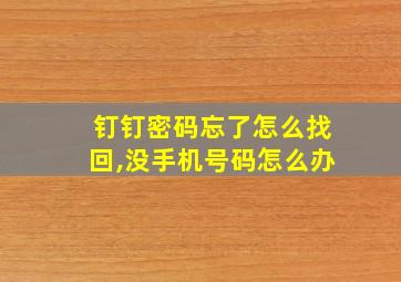 钉钉密码忘了怎么找回,没手机号码怎么办