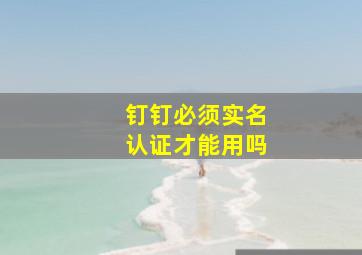 钉钉必须实名认证才能用吗