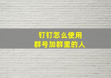 钉钉怎么使用群号加群里的人