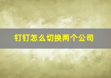 钉钉怎么切换两个公司