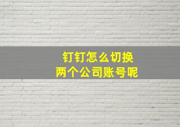 钉钉怎么切换两个公司账号呢