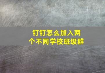 钉钉怎么加入两个不同学校班级群