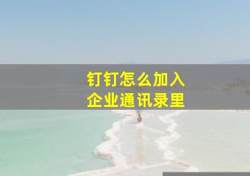 钉钉怎么加入企业通讯录里