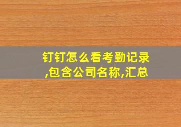 钉钉怎么看考勤记录,包含公司名称,汇总