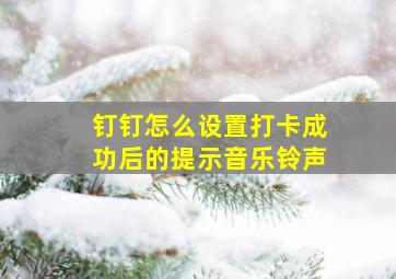 钉钉怎么设置打卡成功后的提示音乐铃声