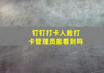 钉钉打卡人脸打卡管理员能看到吗